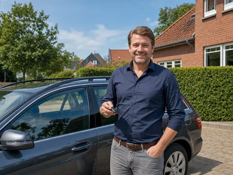 Verkäufer aus Lörrach mit dem verkauften Fahrzeug
